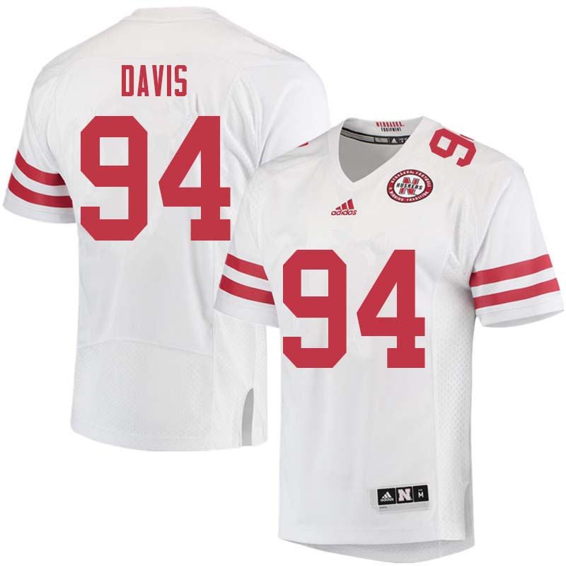 Men #94 Khalil Davis Nebraska Cornhuskers College Football Jerseys Sale-White